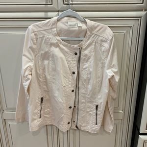 Chico’s large light cream/light peach color jacket.